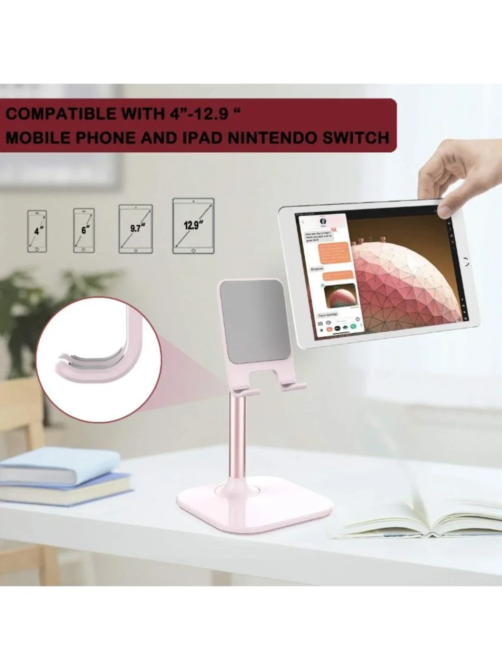 Stylish Pink Phone Stand for Desk - Perfect Valentine's Day Gift for Teens